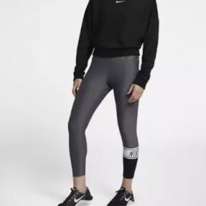 Nike Power Victory Women’s Training Crops Tights Gray Black 905142 Size XS